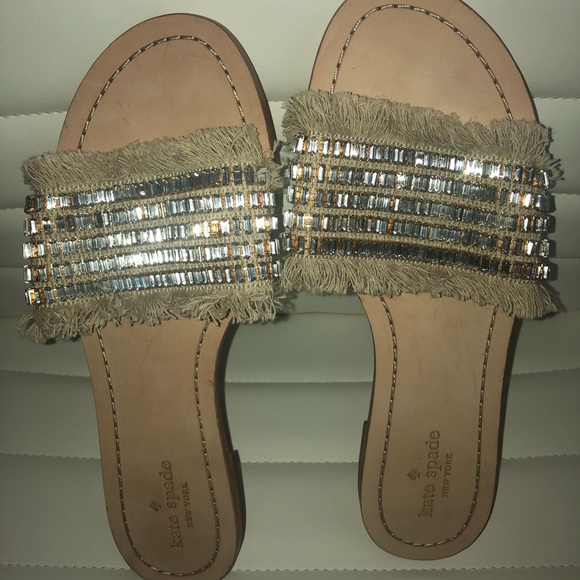 Slip on sandals with a big pop of bling - Picture 2 of 5